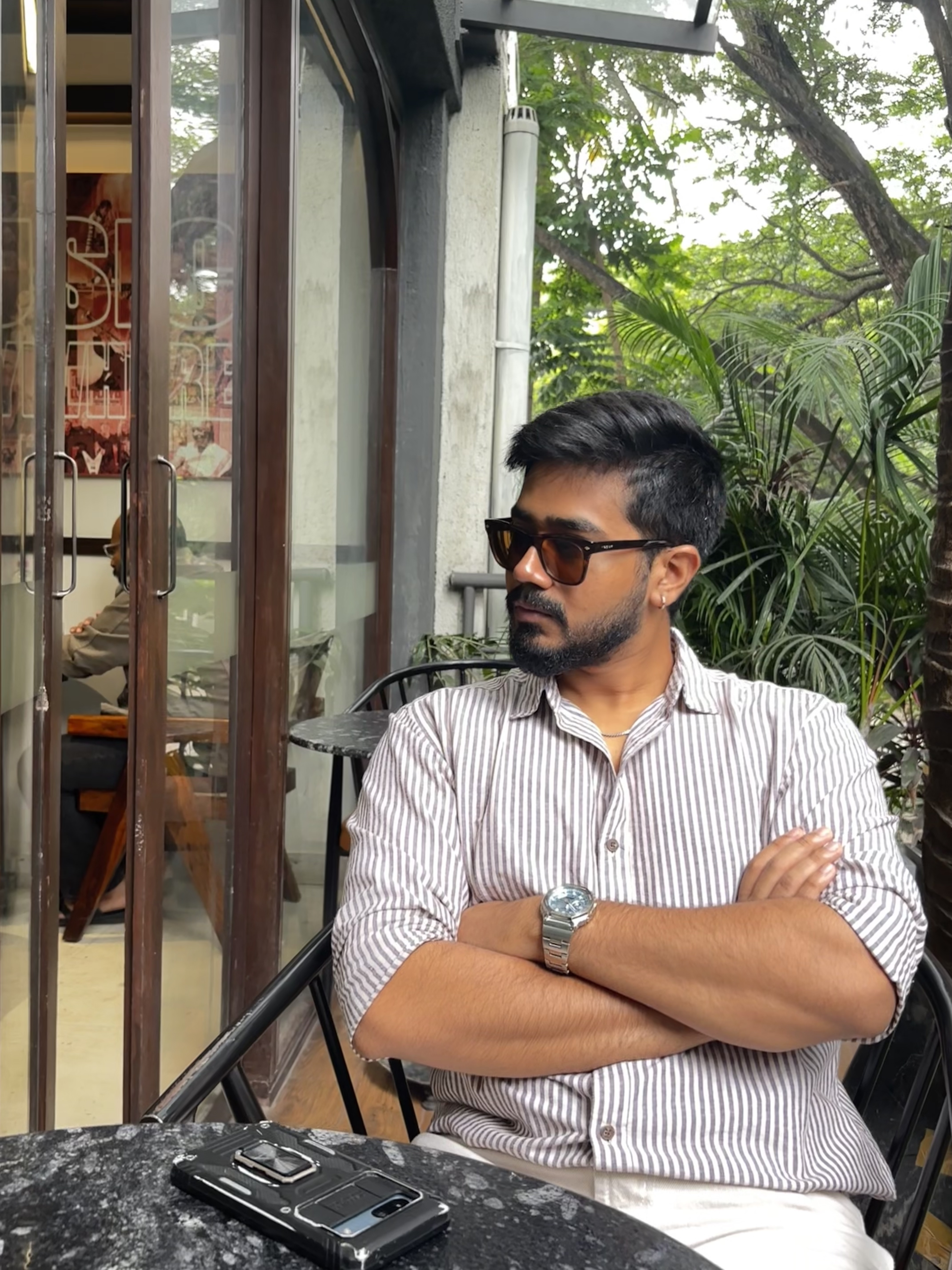 Sitting out at a café