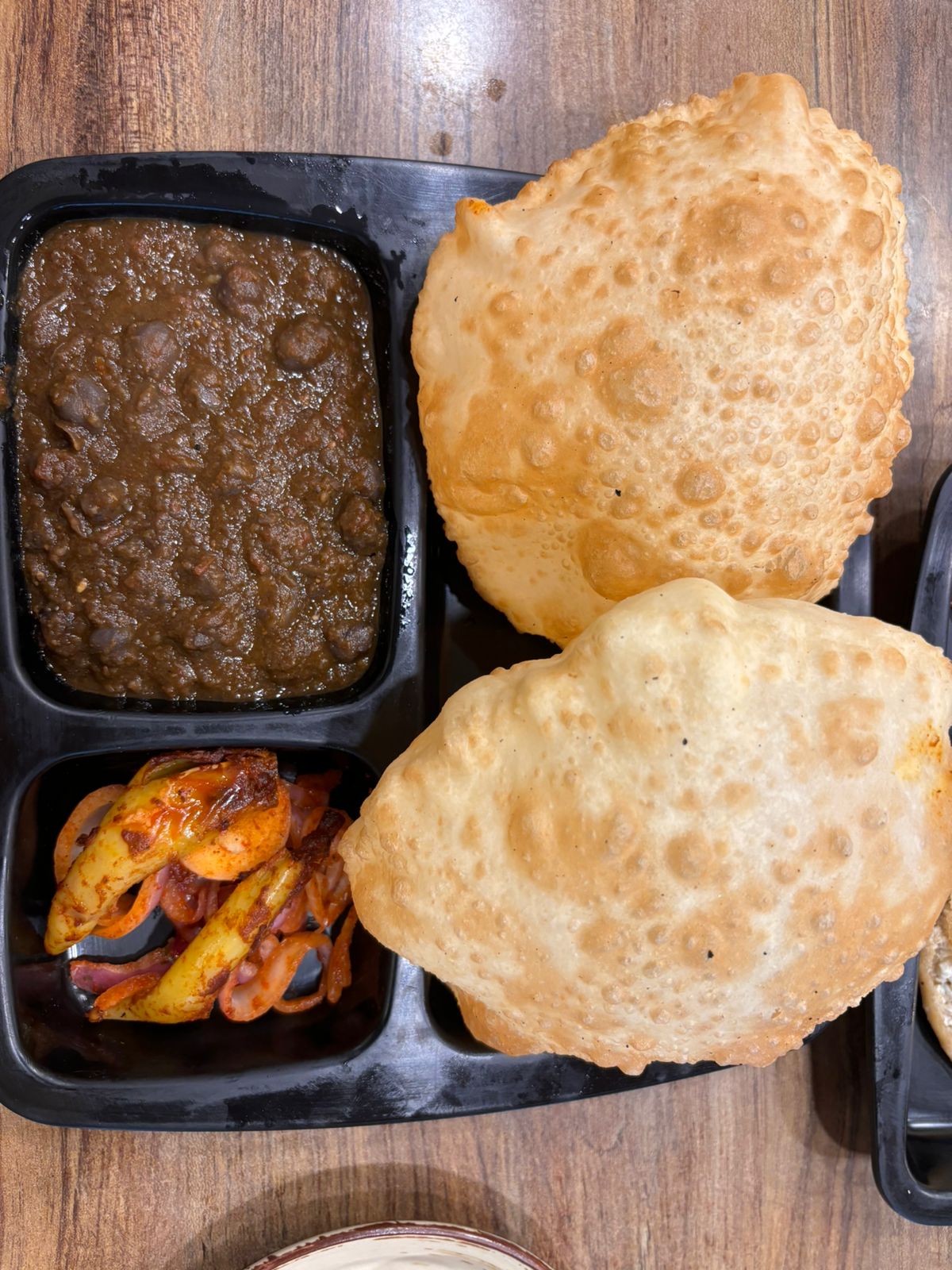 Chole bhature plate