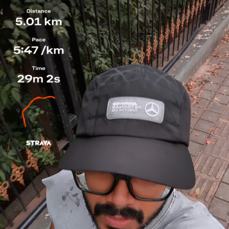 Post-run selfie on a morning route
